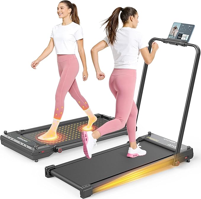 ANCHEER Walking Pad Treadmill with Foot Massage/Vibration Massage, Versatile Walking Pad with Incline and Handle Bar, 3.5HP Foldable Treadmill for Home/Office/Apartment
