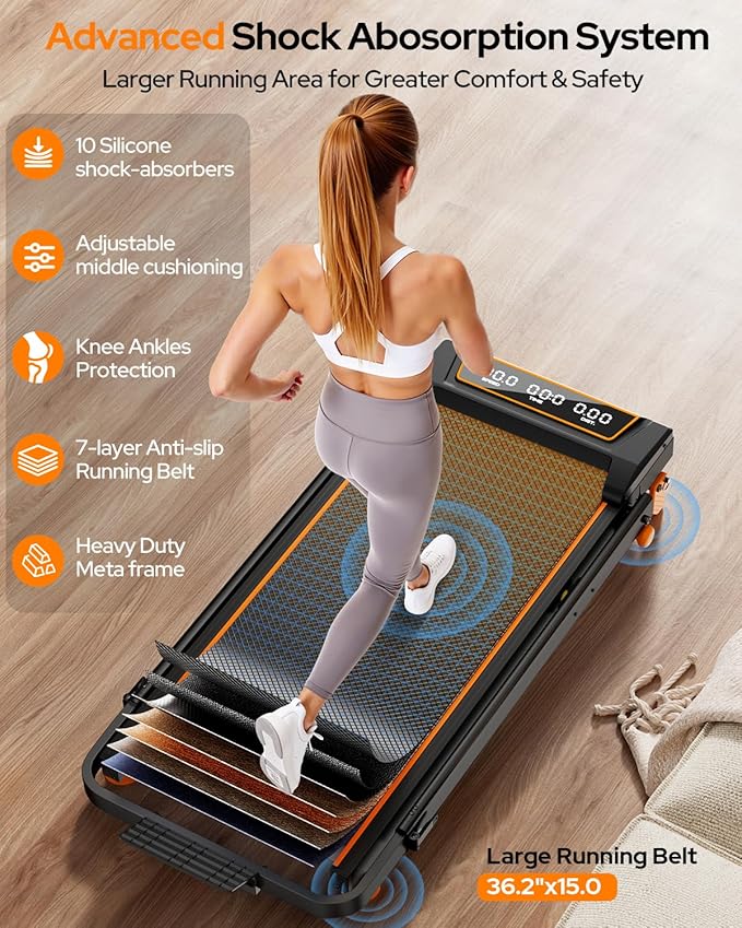 Walking Pad Treadmill with 12% Incline & Dual LED Display, 4 in 1 Walking Pad with Handle Bar, 3.5HP Foldable Under Desk Treadmill, Portable Treadmills for Home 350LBS, 4 Adjustable Incline, RGB Light