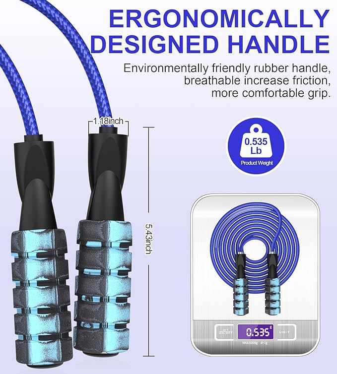 Jump Rope for Women Men, Fitness Jumprope for Women Workout, Adjustable Adult Exercise Skipping Rope