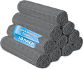 HOMERHYME Microfiber Workout Towels, 10 Pack Gym Sweat Sports Towels, 16 x 27 Inch Quick Dry Hand Towels, Absorbent Grey Towel for Home Yoga Fitness Spa Camping, Gym Accessories for Women Men