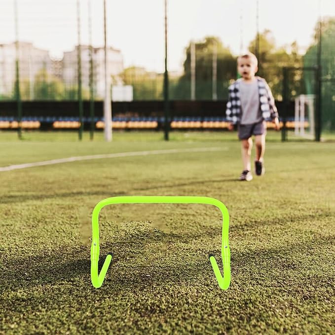 Soccer Training Speed Hurdles Adjustable Height 2-Level PVC Plastic Agility Hurdles Foldable Football Running Accessory for Speed and Agility Drills