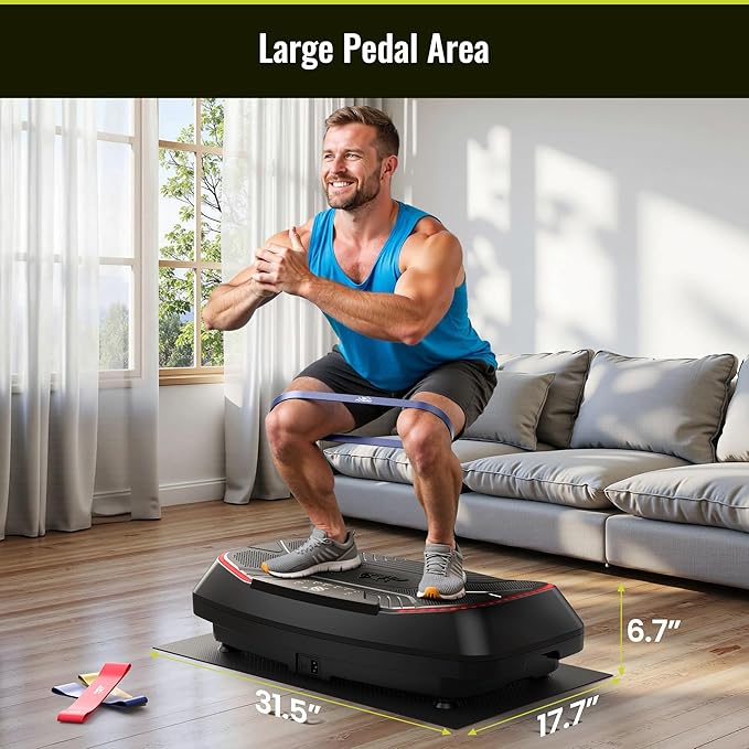 FLYBIRD Vibration Plate Exercise Machine, Adjustable Speed High Intensity Vibration for Muscle Toning Weight Loss Lymphatic Drainage, Full Body Workout Vibration Plate
