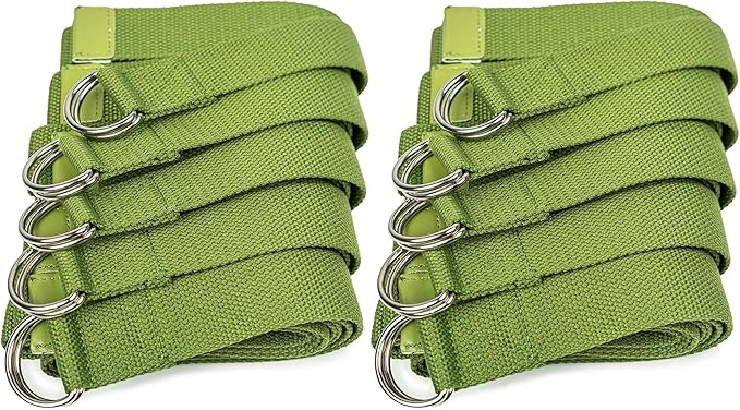 Sunshine Yoga 10-Pack Yoga Strap, 8-Foot Yoga Straps With Anti-Slip D-Ring Buckle, Adjustable Leg Stretching Strap, Exercise Stretch Strap for Muscle and Hamstring Stretch
