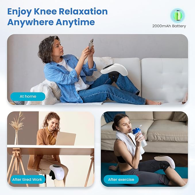 FSA Eligible Knee Massager with Heat for Pain Relief, HSA Eligible, Portable Cordless Knee Massager with Vibration for Comfort & Relaxation, Gift for Mom, Dad, Grandma & Grandpa, Seniors