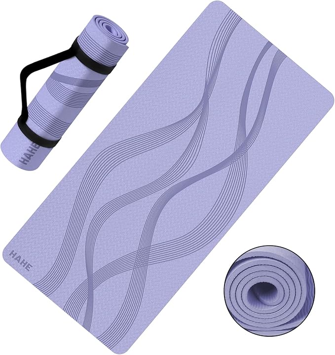 Yoga Mat High Density Exercise Mat, 76"x32"x0.27"Thick Wide & Large Yoga Mat for Women Men, Professional POE Workout Mat for Yoga, Pilates, Fitness & Stretching