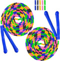 Long Double Dutch Jump Rope 16 Ft 2 Pack, Jump Rope for Kids Adults, Beaded Segmented Skipping Rope