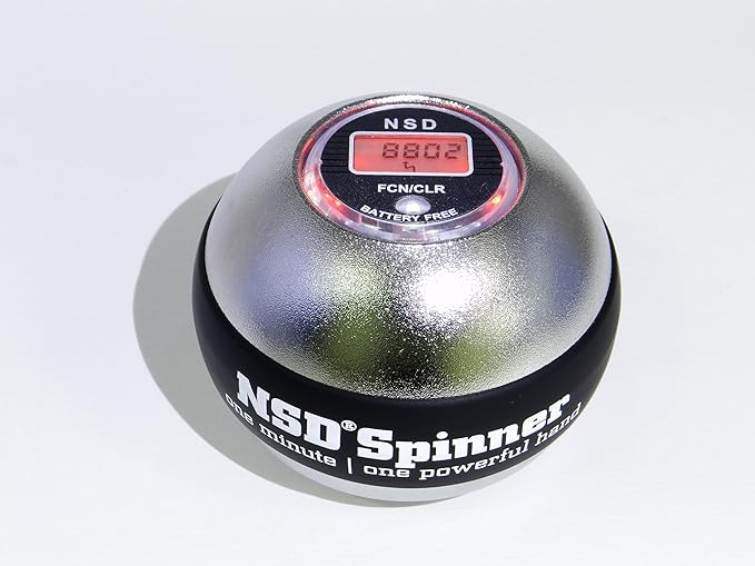 NSD Manual Spring Assisted Start Spinner Gyro Ball – Up to 15,000-18,000 RPM Premium & Durable Hand Strengthener and Wrist Exerciser for Grip Strength Training, Forearm Workout, and Pain Relief