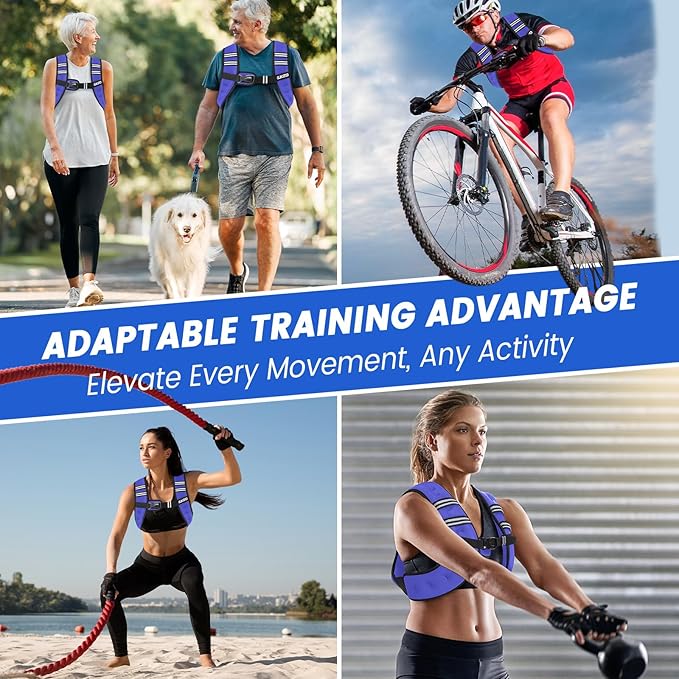 Weighted Vest Woman, 6/8/12/16/20/25/30 Lb Unisex Reflective Strength Training Weight Vest For Running, Jogging, Cardio & Workouts