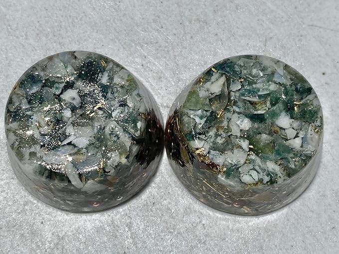 Green Moss Agate Orgone Generator Energy Accumulator 7.83Hz/432Hz/528Hz/Advance Harmonics Many Beautiful Ingredients!! (Green Moss Agate)