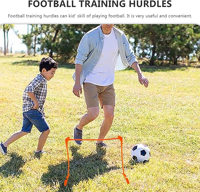 SUPVOX Adjustable Foldable Football Hurdle Speed Agility Training Equipment Orange Plastic Track Hurdles for Soccer Players Practice