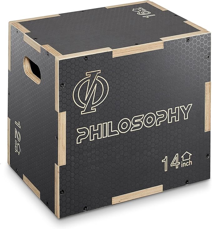 Philosophy Gym 3 in 1 Non-Slip Wood Plyo Box- Jump Plyometric Box for Training and Conditioning