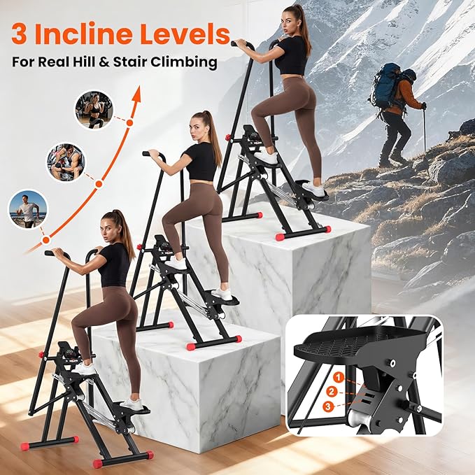 RELIFE REBUILD YOUR LIFE Stair Stepper for Home Exercise,New Version Stair Climber with Adjustable Resistance, Vertical Climber Cardio Exercise Machine for Full Body Workout, Extended Step Range