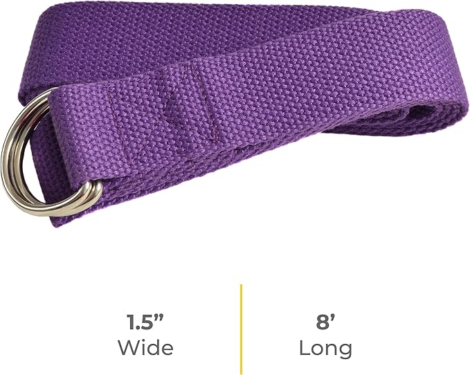 Sunshine Yoga 10-Pack Yoga Strap, 8-Foot Yoga Straps With Anti-Slip D-Ring Buckle, Adjustable Leg Stretching Strap, Exercise Stretch Strap for Muscle and Hamstring Stretch
