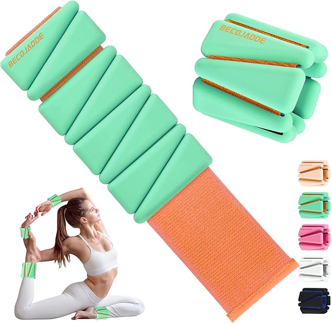 Ankle Weights for Women Wrist Weights Set of 2 (1 lb/2 lb Each) Adjustable Arm Leg Weight for Womens Men Suitable for Walking Swimming Running Pilates Yoga Gym
