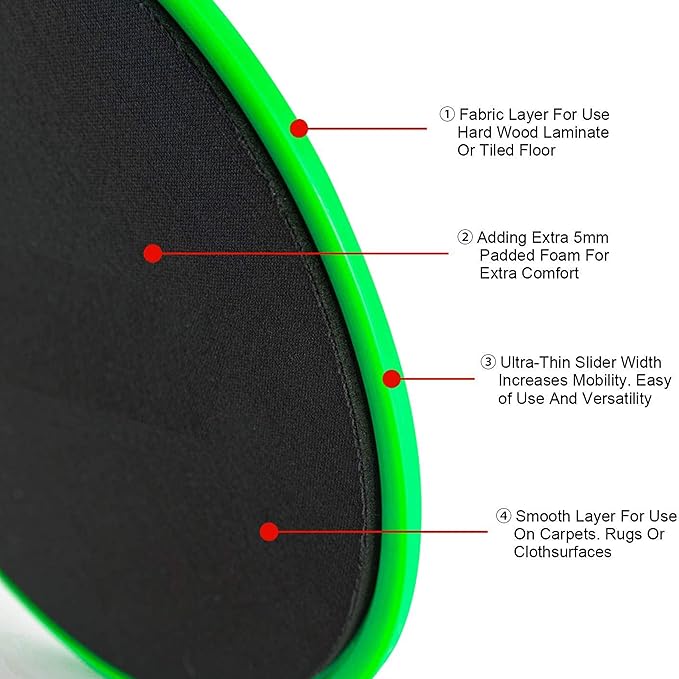 THE CEO Workout Sliders Disc- Durable Sliding Discs for Core & Full-Body Training- Strengthen Abs & Improve Stability with Smooth Foot Sliders for Home & Gym- Achieve Fitness Goals Anywhere- Set of 2