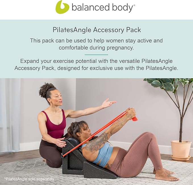 Balanced Body PilatesAngle & Accessories – Reformer Workout Wedge, Resistance Band, and Neck Support for Home Gym & Studio