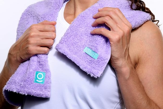 FACESOFT Eco Friendly Gym Towels for Working Out - Soft and Absorbent Cotton Exercise Towel - No Synthetic Microfibers or Plastics - Sweat Towel for Gym, Fitness, Sports, Yoga - Lavender - 1 Pc