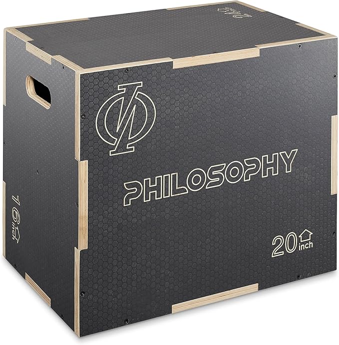 Philosophy Gym 3 in 1 Non-Slip Wood Plyo Box- Jump Plyometric Box for Training and Conditioning