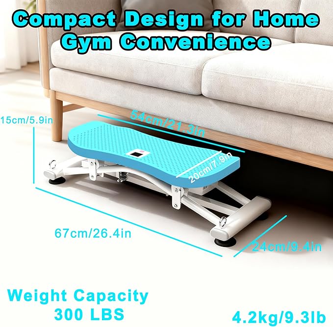 Ski Exercise Machine for Home Ski Simulator Balance Board with Resistance Bands Indoor Skiing Fitness Equipment for Full Body Cardio Core Leg and Arm Workout Balance Machine with Non-Slip Base Blue