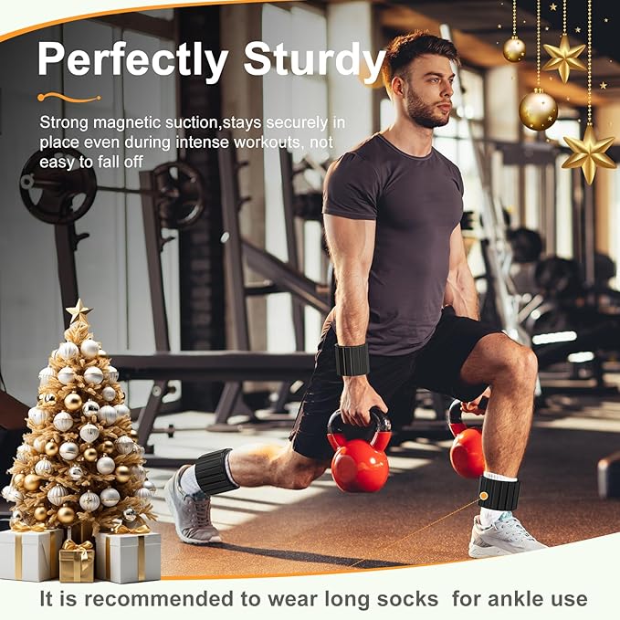 2025 Upgraded Magnetic Ankle Weights for Women, Wrist Weights,Silicone (Waterproof), Non-Slip, Easy Wear, Adjustable (Men & Women), Ideal for Jogging/Yoga/Pilates & More, Great Gift.（2 Pack）
