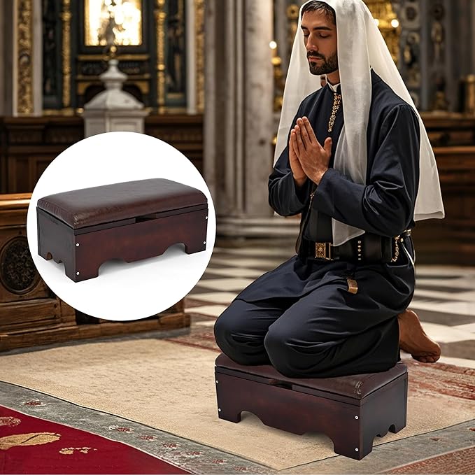 Prayer Kneeler,Prayer Bench with Storage,Kneelers for Praying with Thick Prayer Kneeling Pad for Kneeling at Home