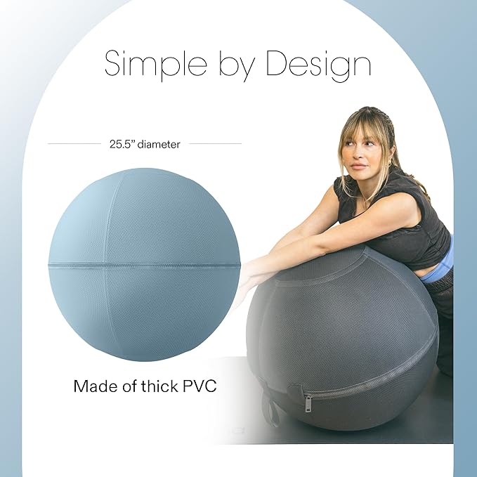Bala Balance Ball - Exercise Ball Chair for Yoga, Pilates, Barre, Core Strengthening & Physical Therapy - Women's Gym Equipment & Workout Accessories