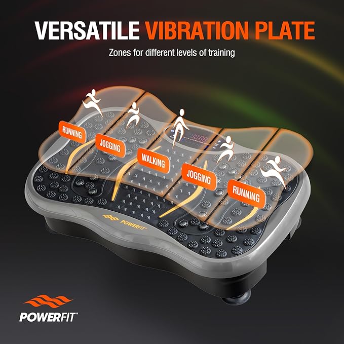 Powerfit Vibration Plate Exercise Machine - Waver Full Body Vibration Platform for Weight Loss & Lymphatic Drainage