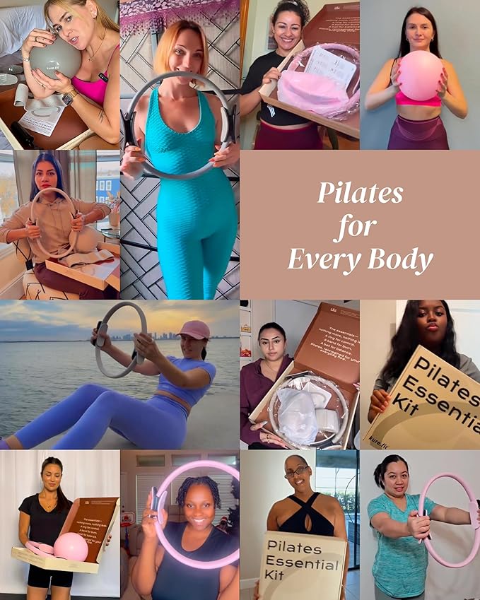 Pilates Kit for Women – Home Pilates Equipment Set with Ring, Ball & Resistance Bands | Pilates Starter Kit with Accessories in Gift Box