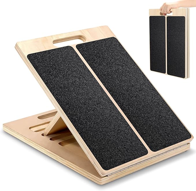 3rd Gen Adjustable Slant Board for Calf Stretching & Squat Wedge – Non-Slip Physical Therapy Equipment, Portable Rehab Stretching Board for Flexibility, Recovery & Strength Training