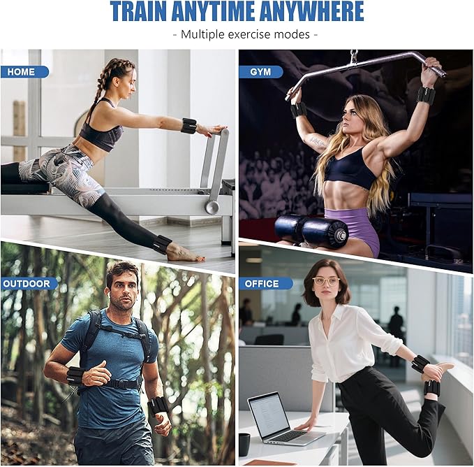 Wrist & Ankle Weights for Women and Men, 2lbs/4lbs Pairs Adjustable Silicone Weighted Bangles for Arm & Leg Workouts, Perfect for Pilates, Barre, Yoga, Walking & Home Fitness 24055