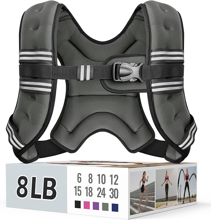 Weighted Vest for Women & Men with Reflective Stripe and Adjustable Buckle, Comfortable & Durable Rucking Vest for Walking, Running & Strength Training