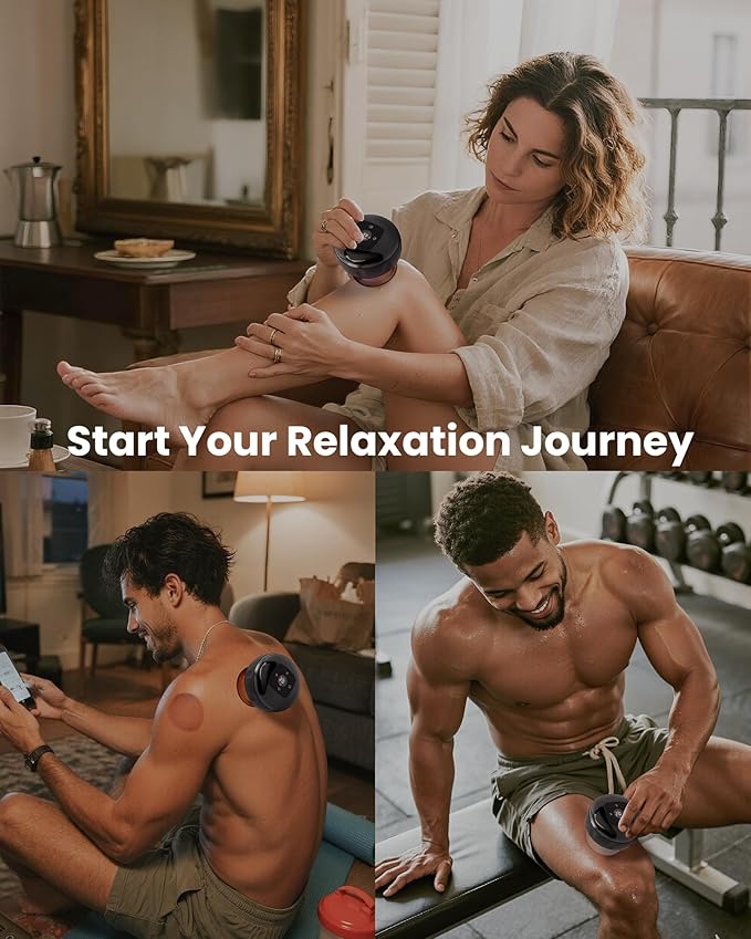 UOTT 6-in-1 Smart Cupping Therapy Massager, 20 Levels Heat & Suction Electric Cupping Kit for Massage Therapy, Cupping Therapy Set for Muscle Soreness, Knots & Pain Relief