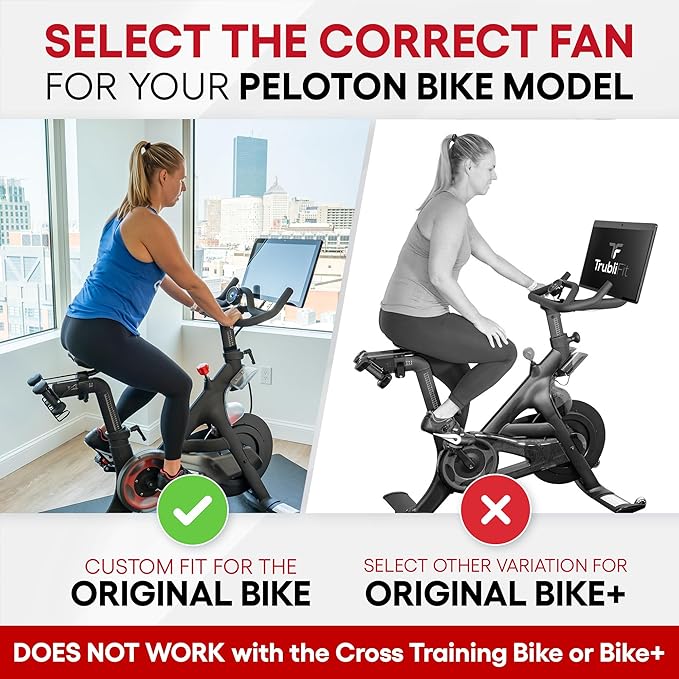 TrubliFit Fan for Peloton Bike & Peloton Treadmill - Accessories for Peloton - Fits Original Bike, Bike+ or Tread - No Batteries or Charging Required