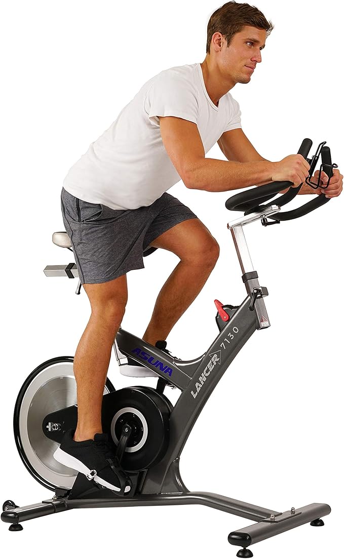 Sunny Health & Fitness Premium ASUNA Indoor Stationary Exercise Bike, Indoor Cycling Equipment w/Step-less Magnetic Resistance Plus Adjustable Handlebar & Seat, Home Cardio Training Machine for Adult