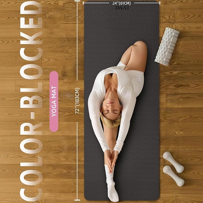 Extra Thick Yoga Mat -0.4Inch(10mm),Non-Slip Yoga Mat, 72"x24" Exercise & Fitness Mat with Carrying Strap, Workout Mats for Yoga, Pilates and Floor Exercise