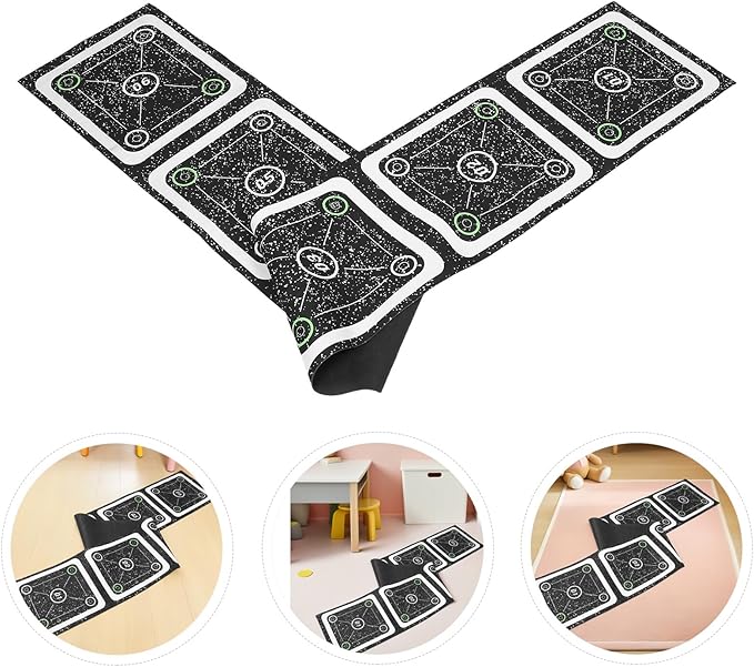 Agility Ladder Training Mat Rubber Soft Ladder Pad 6-Section Green Quickness and Agility Workout Equipment for Soccer Football Fitness