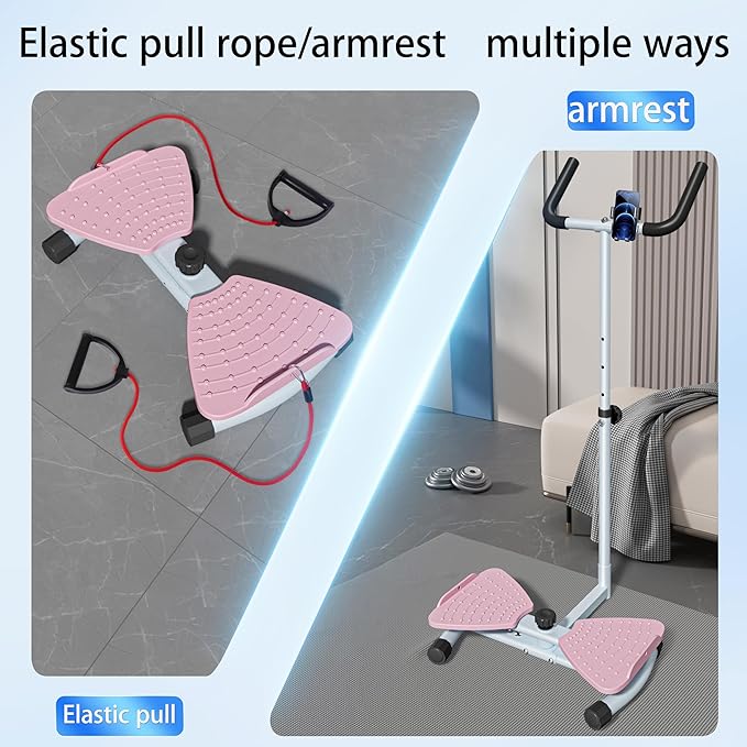 Waist Twisting Machine with Handlebar, Ab Twister Board with Phone Holder, 330 lbs Capacity Waist Twister for Women Belly Fat, Home Gym Exercise Equipment for Slim Waist and Core Ab Exercise