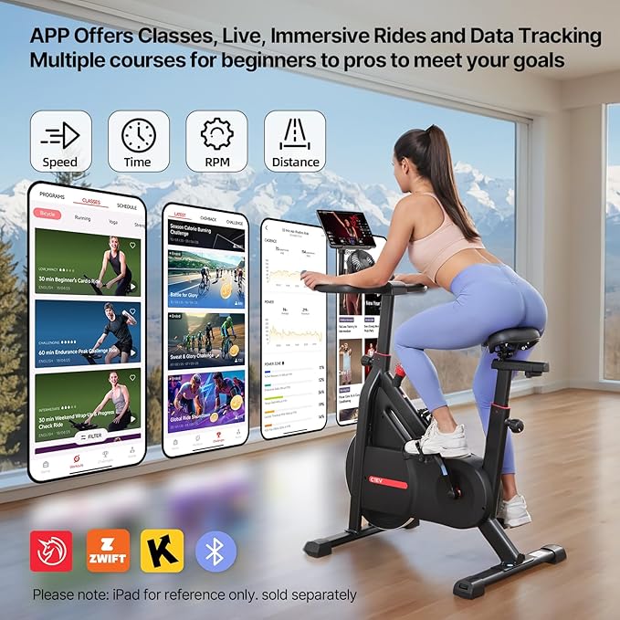 YESOUL Self-Powered Exercise Bike with Dynamic LED Lights – Stable Triangle Frame, Dual-Stage Drive, 300 lbs Capacity, Silent Magnetic Resistance, Compact Indoor Stationary Bike for Home