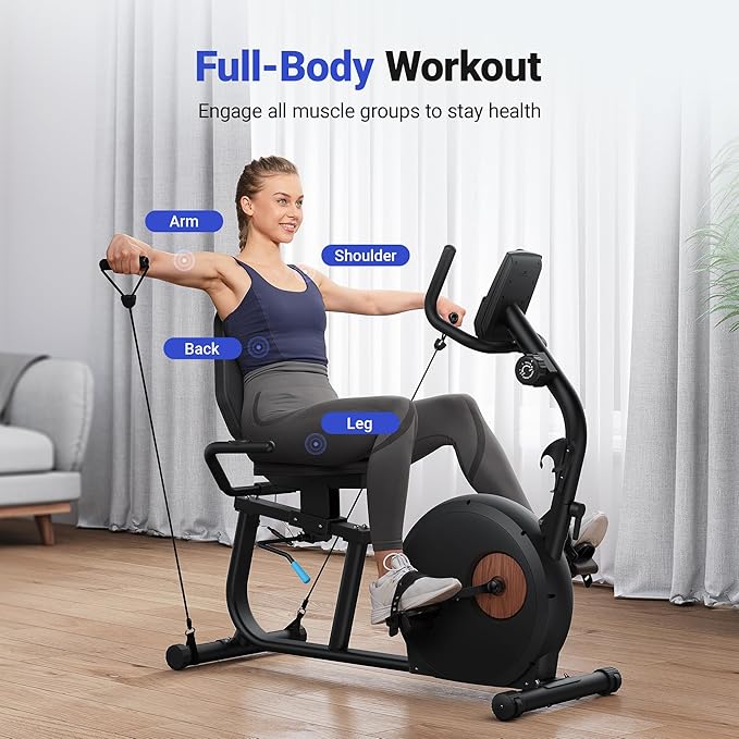 MERACH Recumbent Exercise Bikes for Home with Smart Bluetooth Equipment Exercise Bikes App,LCD,Heart Rate Handle Stationary Bikes for Home, Magnetic Recumbent Exercise Bike for Seniors Gym S08/S23