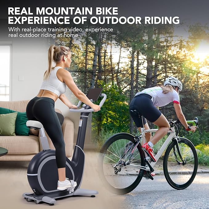 AI-Powered Exercise Bike with 36 Levels Magnetic Resistance & 350 LBS Capacity, Smart Indoor Cycling Bike for Cardio, HIIT Training, Virtual Scenic Rides, Personalized AI Workout Programs