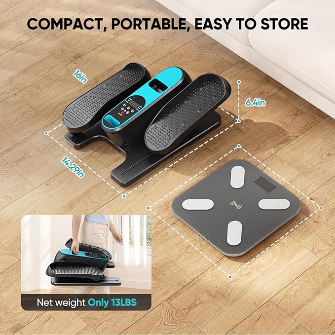 Dripex Under Desk Elliptical Machine, Electric Elliptical Leg Exerciser for Seniors, Quiet Portable Elliptical Exercise Machine, Seated Pedal Exerciser with 12 Level Speeds, Remote Control
