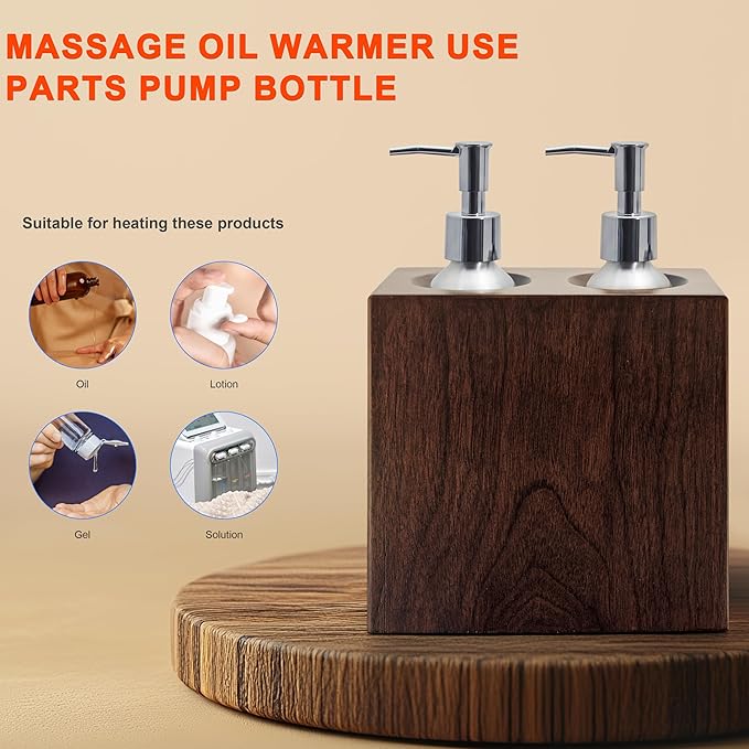 Elitzia ETOH01 ETOH02 Massage Oil Warmer Use Metal Pump Bottle Dispenser 1 Pack 8.45oz/250ml Portable Cylinder Massage Oil Gel Lotion Pump Durable Refillable Containers (Aluminum Bottle)