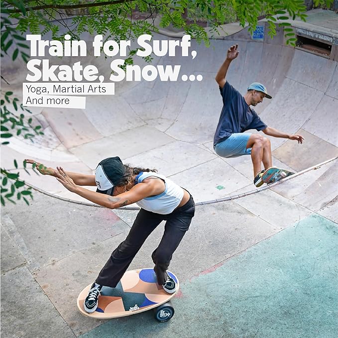 The Original Indo Board - Balance Board Trainer for Core Strength, Stability & Athletic Performance - Surfing, Skateboarding, Snowboarding, Yoga, Physical Therapy & More. Includes Board and Roller.