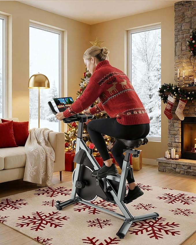 SupeRun Magnetic Exercise Bike for Home, Stationary Bikes Indoor Cycling with 32-Level Resistance, Adjustable for Users 5'1" to 5'11" & 300lbs Capacity