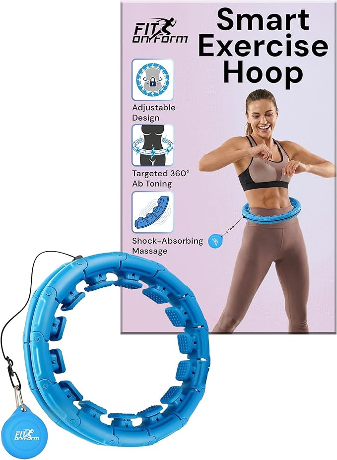 FIT ON FORM Infinity Weighted Hula Hoop for Adults Weight Loss, Smart Exercise Hola Circle Hoop for Women Abs Workout
