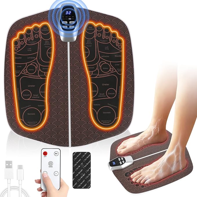 Transcutaneous Electrical Nerve Stimulator for Pain Relief, EMS Foot Stimulator for Increase Blood Flow Circulation,Temporarily Reduce Lower Extremity Pain.Gifts for Friends and Parents.