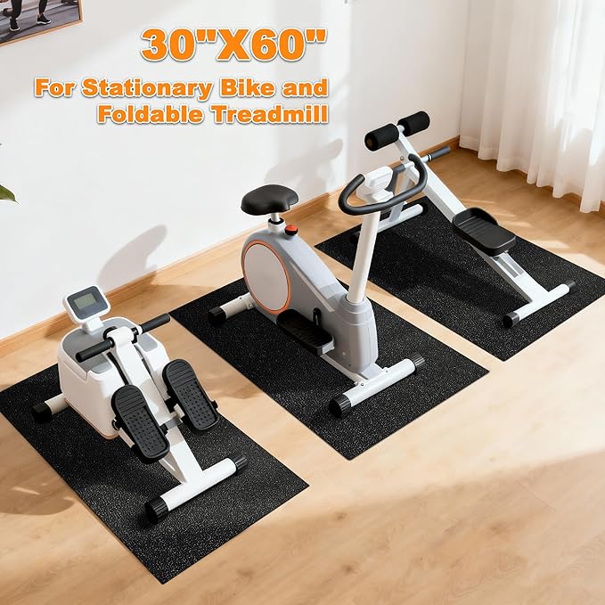 Fitvids Treadmill Mat 1/4" Thick Non-Slip Gym Mats Floor Protection Pad Compatible for Treadmills,Elliptical,Exercise Bikes,Stationary Cycles and Accessories