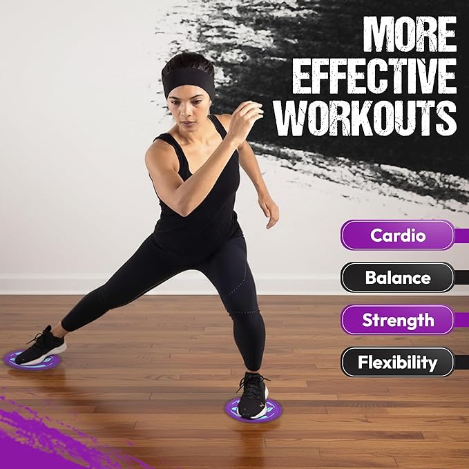 Gliding Discs for Working Out - Exercise Sliders for Carpet & Hardwood Floors 1 Pair, Authentic Workout Sliders Disc for Full Body Resistance Workout, Includes 4 Streaming Video Workouts
