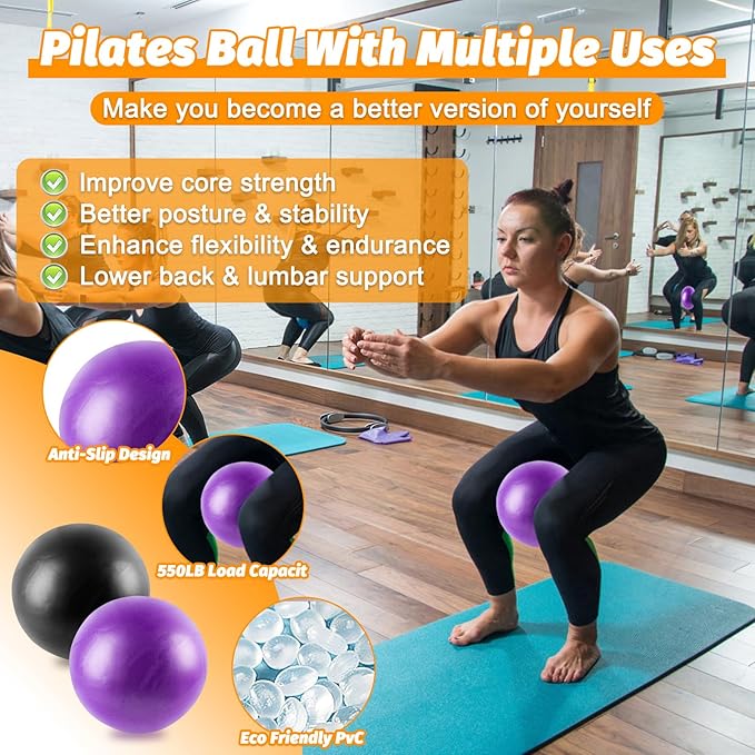 Pilates Ring Set - Complete Home Equipment Kit for Women with Magic Circle, Resistance Bands, Massage Balls, and Exercise for Toning and Flexibility