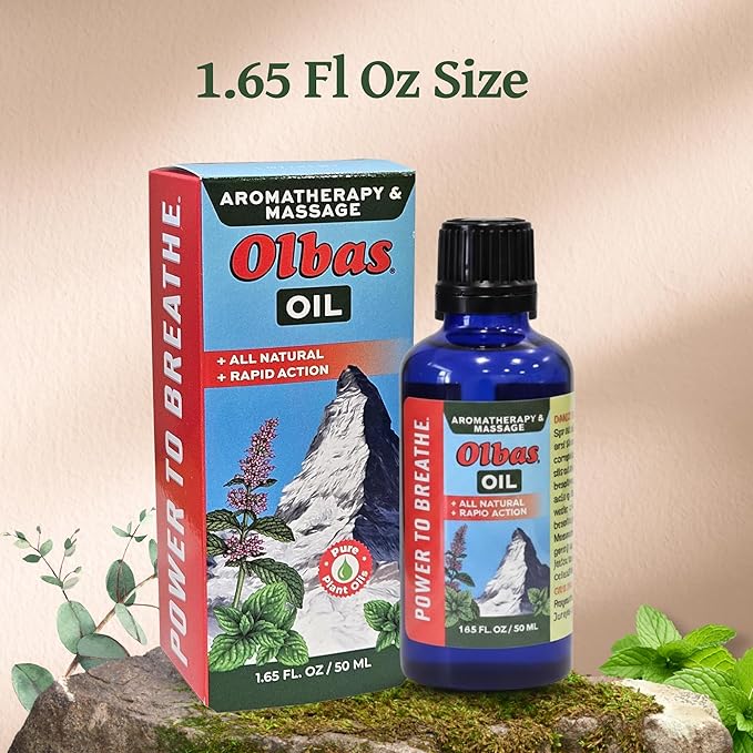 Olbas Massage and Aromatherapy Oil, 1.65 Fl Oz,body massage oil, Swiss Herbal Remedies with Pure Essential massage oils for muscle relaxing and soothing comfort for pain relief.